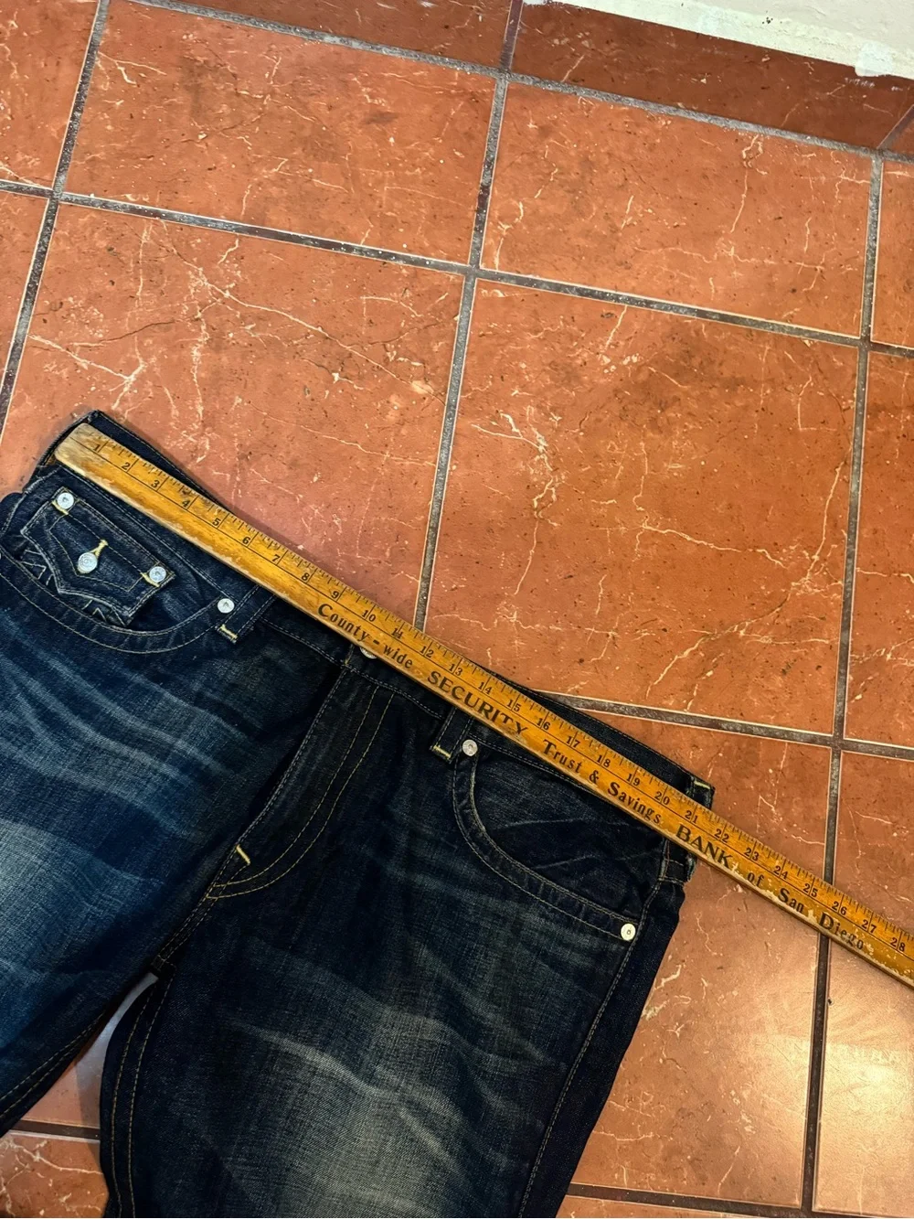True Religion Dark Blue Wide Leg Jeans